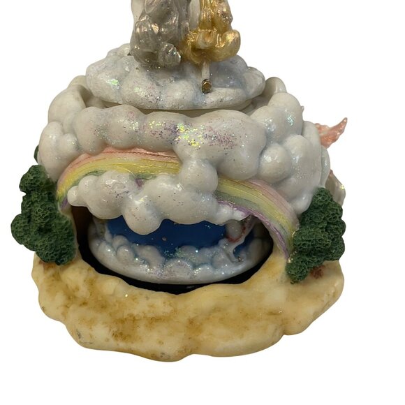 Vintage Pegasus Unicorn Animated Musical Figurine Wind-Up Music Box Ceramic & - Picture 9 of 12